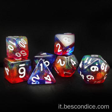 Bescon Two Tone Tone Moonstone Dice Set di dadi poliedrici di 7